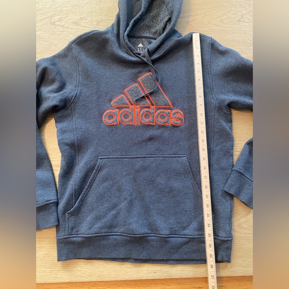 adidas Other - Adidas Men's Dark Gray Hoodie with bright orange  Logo , SIZE MEDIUM